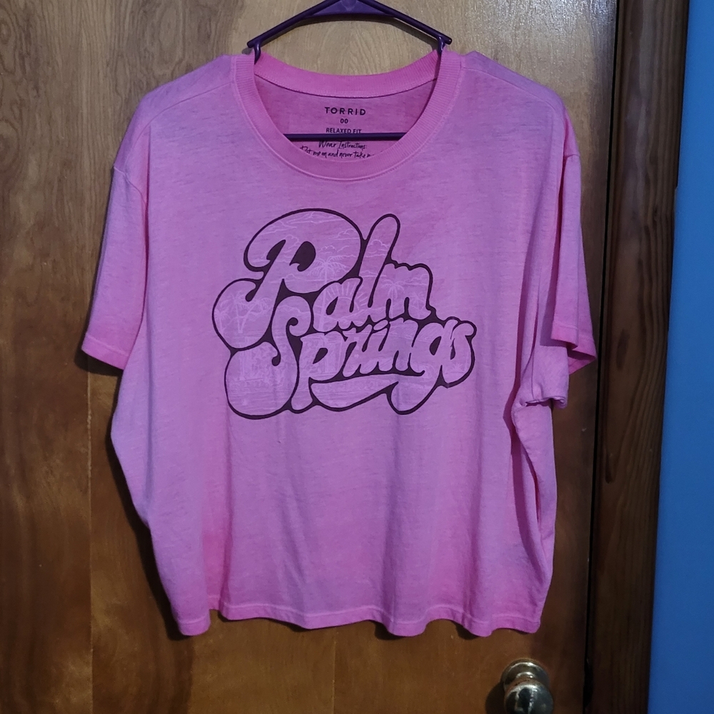 Torrid Pink Relaxed Fit Tee "Palm Spring"